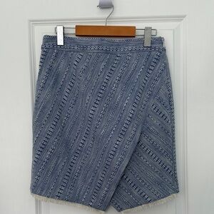 LOFT Navy and White Knit Skirt
